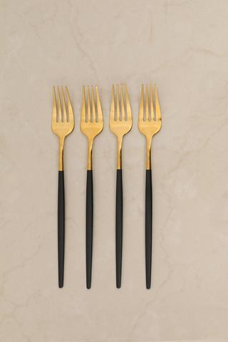 4 Piece Metallic Cake Fork Set