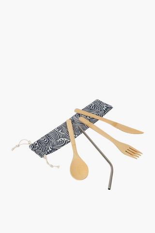 5 Piece Eco On-the-go Cutlery Set