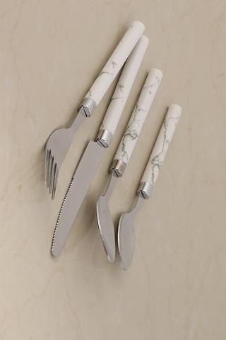 24 Piece Marble Design Cutlery Set