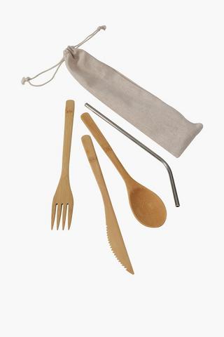 5 Piece Eco On-the-go Cutlery Set