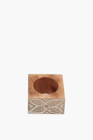 Hand Carved Wooden Napkin Ring