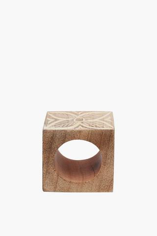 Hand Carved Wooden Napkin Ring