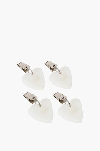 4 Pebble Heart Table Weights