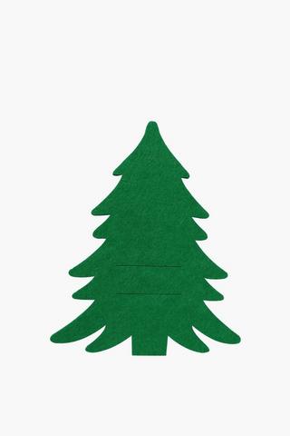 Christmas Tree Felt Cutlery Pocket