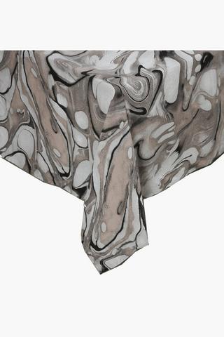 Marble Design Cotton Tablecloth, 180x270cm