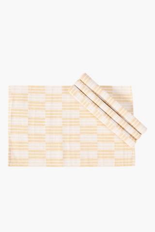4 Pack Spliced Stripe Placemats
