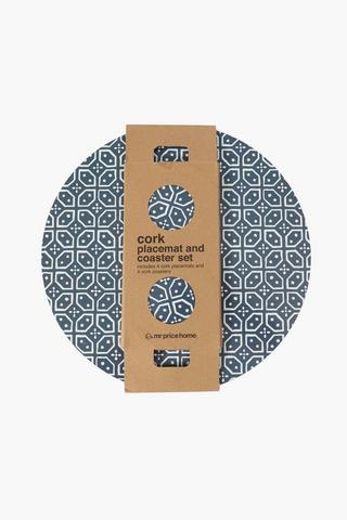 8 Pack Cork Placemat Coaster Set