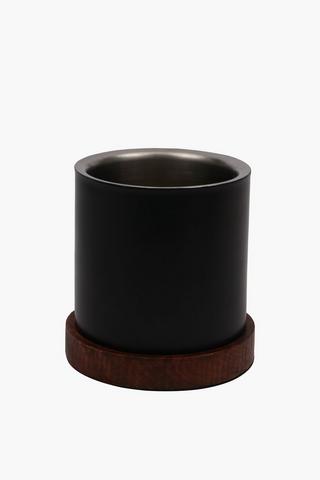 Mango Wood Metal Ice Bucket