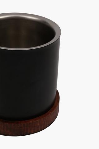 Mango Wood Metal Ice Bucket