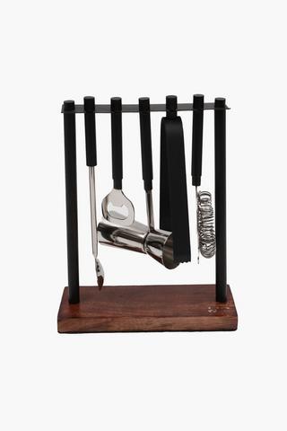 Black And Wood Tool Set