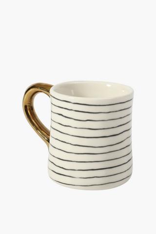 Metallic Handle Ceramic Mug