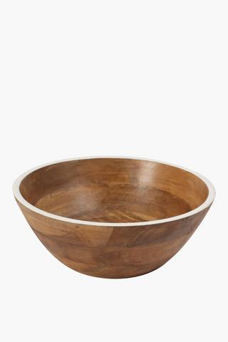 Mangowood And Enamel Bowl Large