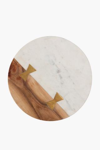 Marble And Wood Cheese Board