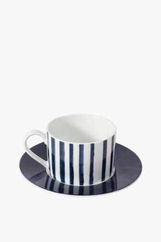 Shoreline Ceramic Cup And Saucer Set