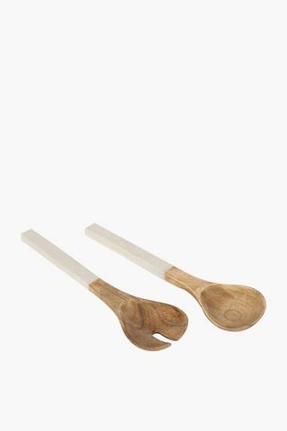 Pearlised Mangowood Salad Servers