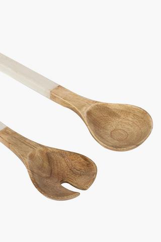 Pearlised Mangowood Salad Servers