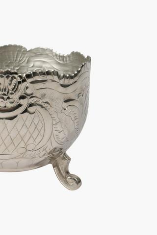 Scalloped Embossed Metal Bowl Medium