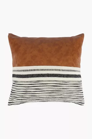 Pu Slub Stripe Scatter Cushion, 50x50cm
