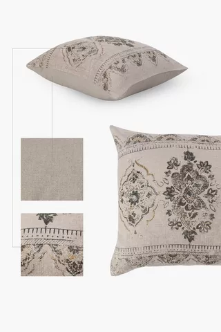 Printed Damask Embrace Feather Scatter Cushion, 60x60cm