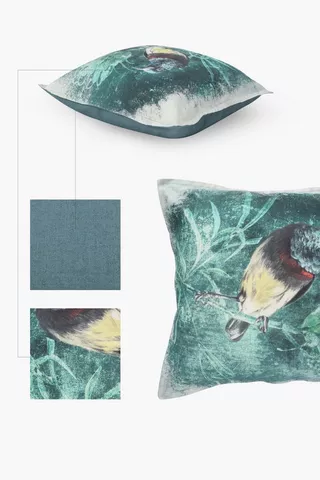 Printed Bird Feather Scatter Cushion, 60x60cm