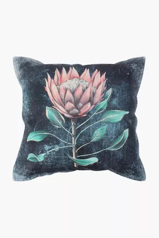 Printed Jewel Protea Feather Scatter Cushion, 60x60cm
