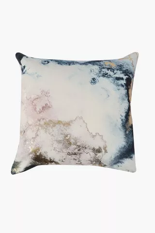 Printed Cosmic Foil Feather Scatter Cushion, 60x60cm