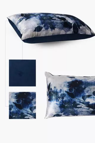 Printed Midnight Floral Feather Scatter Cushion, 40x80cm