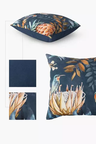 Printed Protea Feather Scatter Cushion, 60x60cm