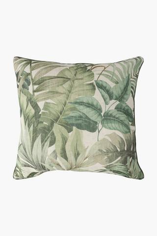Printed Tropical Foliage Feather Scatter Cushion, 60x60cm