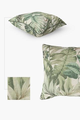 Printed Tropical Foliage Feather Scatter Cushion, 60x60cm