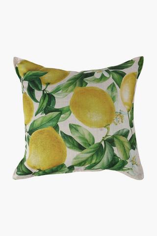Woven Lemons Feather Scatter Cushion, 60x60cm
