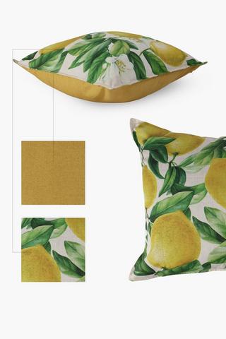 Woven Lemons Feather Scatter Cushion, 60x60cm