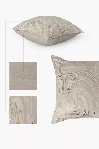 Printed Calouis Marble Feather Scatter Cushion, 60x60cm
