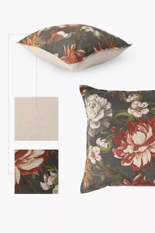 Printed Victorian Rose Feather Scatter Cushion 60x60cm