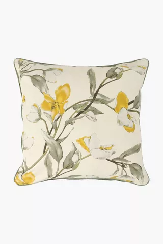 Printed Orchid Piped Feather Scatter Cushion 60x60cm