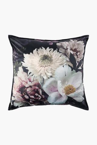 Velvet Floral Feather Scatter Cushion 60x60cm
