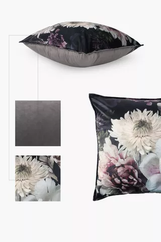 Velvet Floral Feather Scatter Cushion 60x60cm