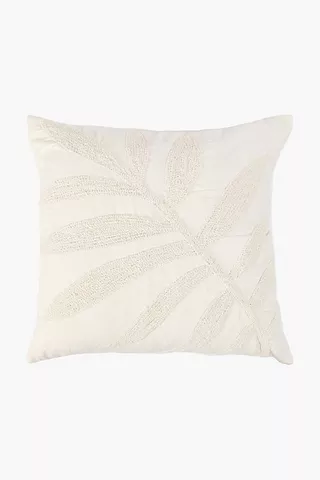 Embroidered Palm Leaf Feather Scatter Cushion 60x60cm