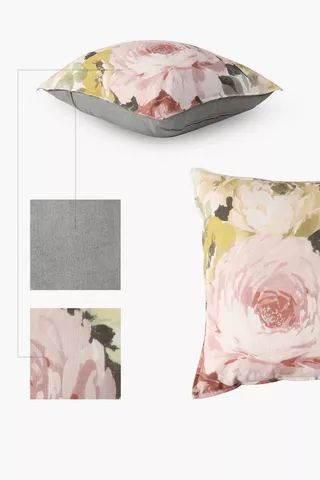 Printed Oil Rose Feather Scatter Cushion 60x60cm