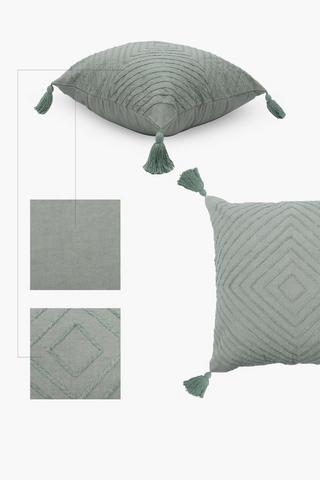 Embroidered Diamond Feather Scatter Cushion, 60x60cm