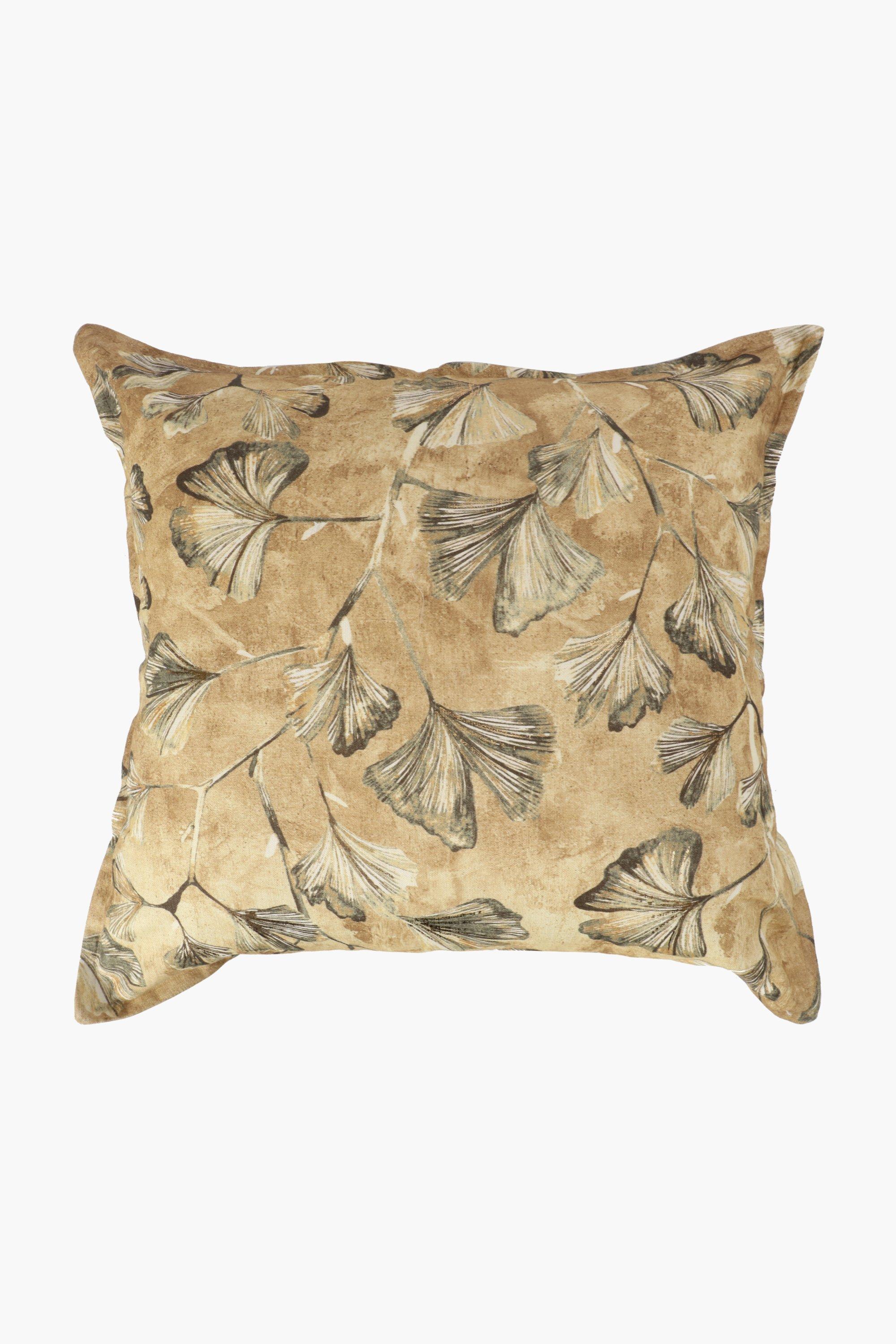Printed Gingko Leaf Feather Scatter Cushion, 60x60cm