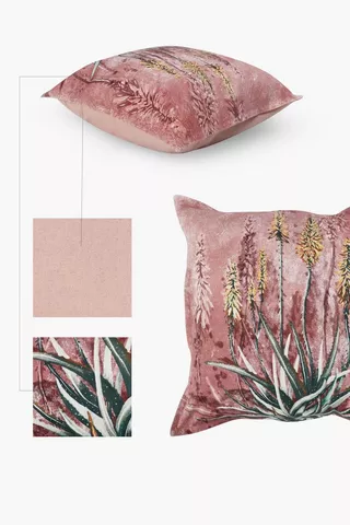 Printed Aloe Feather Scatter Cushion, 60x60cm