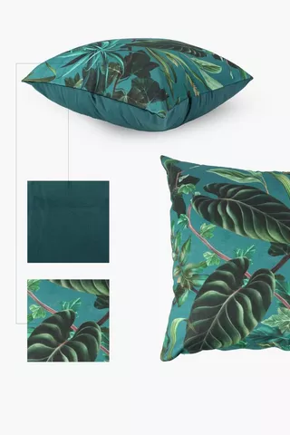 Printed Botanical Leaf Feather Scatter Cushion, 60x60cm