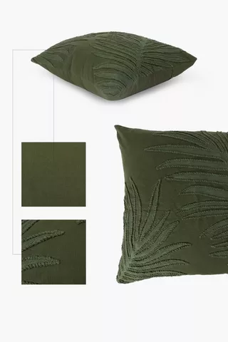 Embroidered Palm Leaves Feather Scatter Cushion, 60x60cm