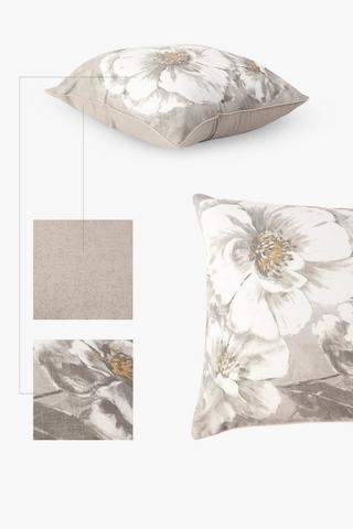 Printed Pene Rose Feather Scatter Cushion, 60x60cm