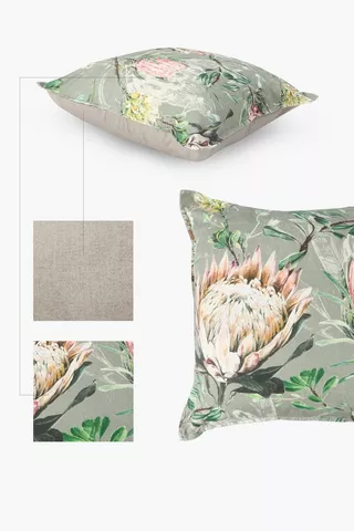 Printed Emmeline Protea Feather Scatter Cushion, 60x60cm