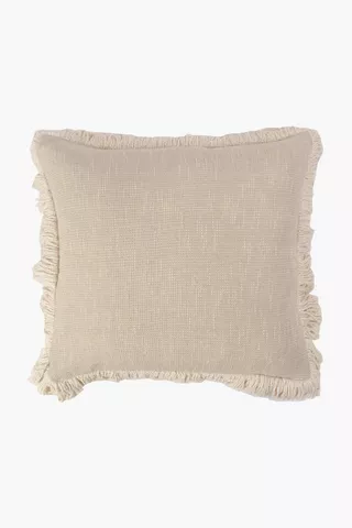 Slub Fray Detail Feather Scatter Cushion, 60x60cm