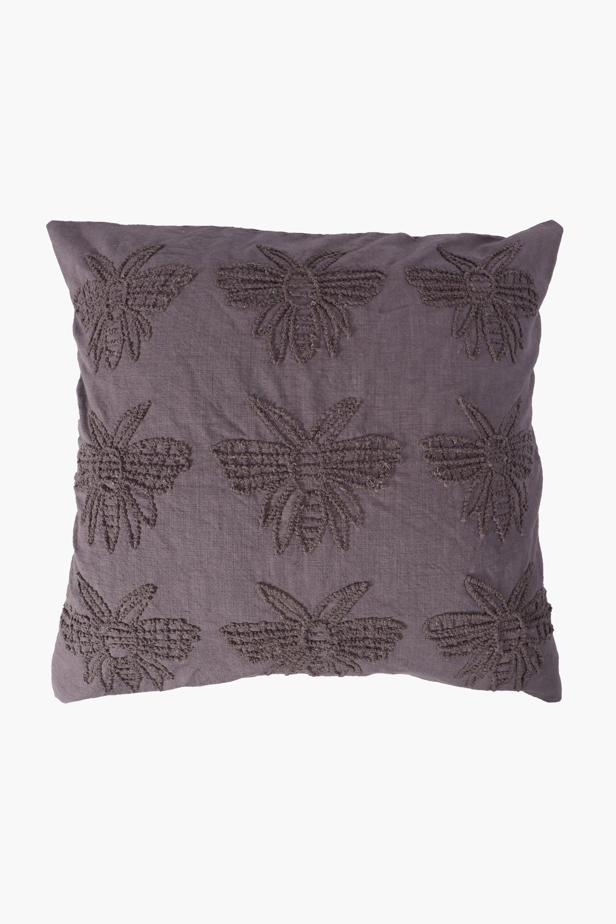 Embroidered Bees Feather Scatter Cushion, 60x60cm