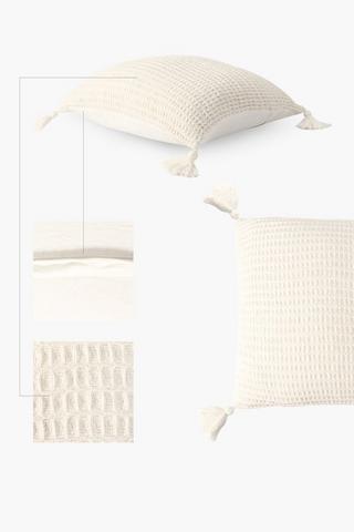 Textured Waffle Feather Scatter Cushion, 60x60cm