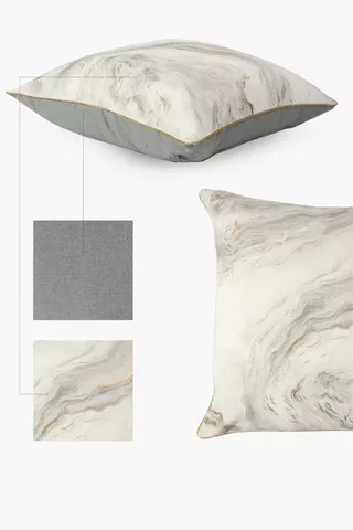 Printed Italian Marble Feather Scatter Cushion, 60x60cm